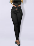 New high-waisted slimming butt-lifting strappy slim-fitting jeans - Stormyjay