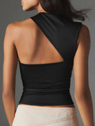 New Y2K irregular neckline top sexy backless slim vest - Stormyjay