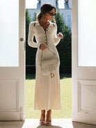 New fashionable lapel knitted slim fit hip-hugging long-sleeved dress - Stormyjay