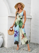 New printed shoulder strap hollow jumpsuit - Stormyjay