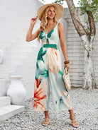 New printed shoulder strap hollow jumpsuit - Stormyjay