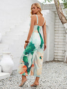 New printed shoulder strap hollow jumpsuit - Stormyjay