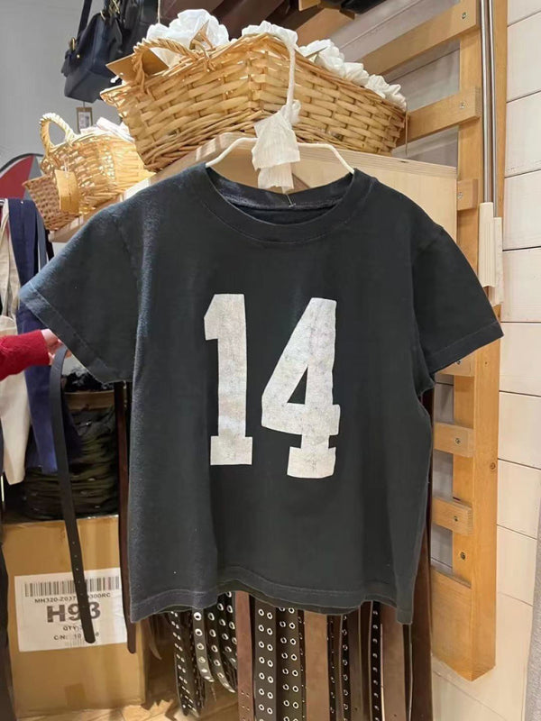 New fashionable American retro distressed short-sleeved hottie high-waisted T-shirt - Stormyjay