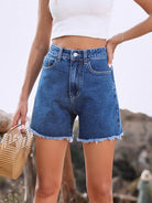 Trendy loose casual high waisted loose denim shorts - Stormyjay