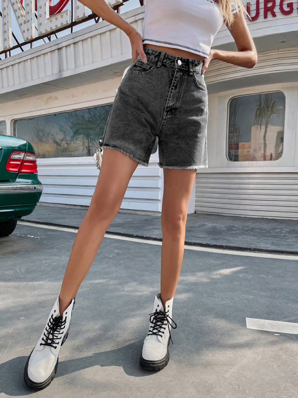 Trendy loose casual high waisted loose denim shorts - Stormyjay