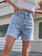 Trendy loose casual high waisted loose denim shorts - Stormyjay