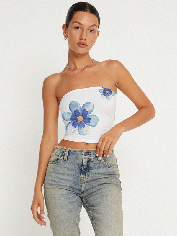 Fashion new women's Y2K printed tube top vest - Stormyjay