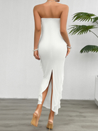 Spring and summer solid color slim fit tube top dress - Stormyjay