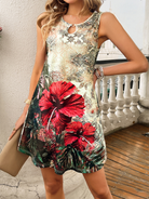 Spring and summer casual holiday sleeveless printed dress - Stormyjay