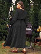 Plus size women's new polka-dot loose long-sleeved dress - Stormyjay