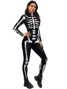 Halloween Jumpsuit Skull Skeleton Digital Print Jumpsuit - Stormyjay