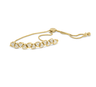 Yellow Gold Plated .925 Sterling Silver 1/2 Cttw Diamond Sideways Hearts Bolo Bracelet (H-I Color, I1-I2 Clarity) - 4”-10” Adjustable - Stormyjay