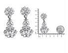 18K White Gold 9 1/2 Cttw Diamond Cluster Drop Dangle Clip-On Earrings (F-G Color, VS1-VS2 Clarity) - Stormyjay