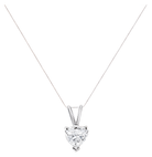 14K White Gold 3-Prong Set Heart Shaped Solitaire Diamond 18" Pendant Necklace (H-I Color, VS2-SI1 Clarity) - Choice of Carat Weight (3300) - Stormyjay