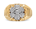 14K Yellow Gold Plated .925 Sterling Silver 1/3 Cttw Miracle-Set Floral Diamond Cluster Ring (I-J Color, I1-I2 Clarity) - Stormyjay