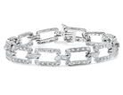 14K White Gold 3/4 Cttw Diamond Open Paperclip Link 7" Tennis Bracelet (H-I Color, I2-I3 Clarity) - Stormyjay