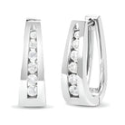 14K Gold 1/4 Cttw Channel-Set Brilliant Round-Cut Diamond Hoop Earrings (H-I Color, I1-I2 Clarity) - Stormyjay