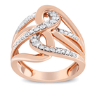 10K Rose Gold 1/2 Cttw Round-Cut Diamond Intertwined Multi-Loop Cocktail Ring (I-J Color, I1-I2 Clarity) - Stormyjay