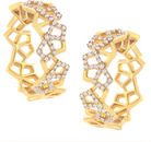 14K Yellow Gold 3/4 Cttw Diamond Honeycomb Hoop Earrings (G-H Color, SI1-SI2 Clarity) - 24MM - Stormyjay