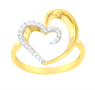 10KT Yellow Gold 1/10 cttw Diamond Heart Shape Ring (K-L, I1-I2) - Stormyjay