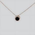 14K Rose Gold 7.0 Cttw Bezel-Set Black Round Diamond Solitaire Pendant Necklace (Black Color, I2-I3 Clarity) - 18" - Stormyjay