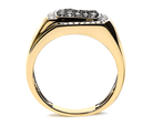 Men's 14K Yellow Gold Plated .925 Sterling Silver 1.00 Cttw White and Black Treated Diamond Ring (Black / I-J Color, I2-I3 Clarity) - Stormyjay