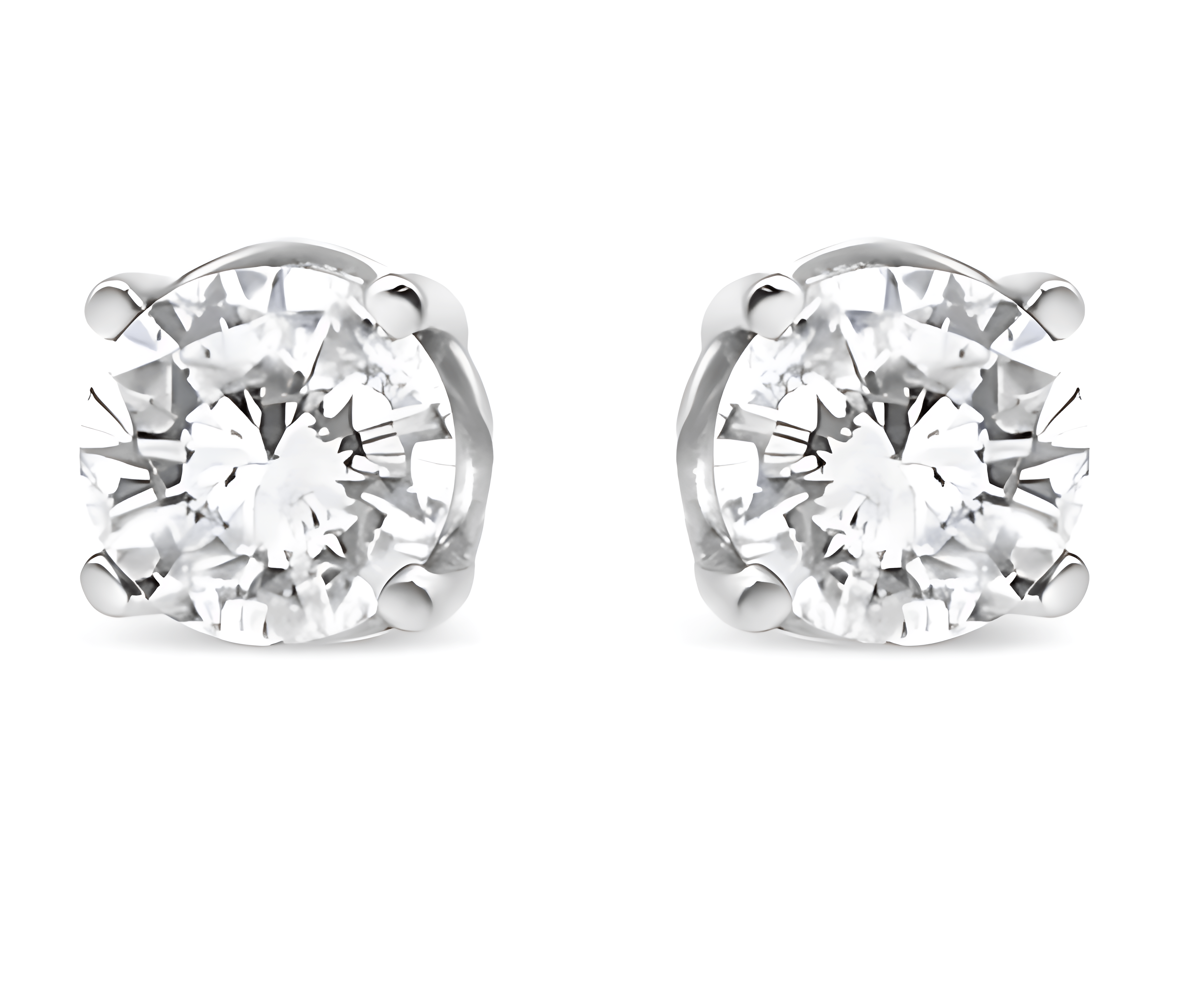 14K White Gold 3/4 Cttw Lab Grown Diamond 4-Prong Classic Stud Earrings (F-G Color, VS2-SI1 Clarity) - Stormyjay