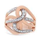 10K Rose Gold 1/2 Cttw Round-Cut Diamond Intertwined Multi-Loop Cocktail Ring (I-J Color, I1-I2 Clarity) - Stormyjay