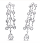 18K White Gold 4 3/4 Cttw Diamond Double Teardrop Waterfall Dangle Earrings (H-I Color, VS1-VS2 Clarity) - Stormyjay