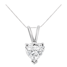 14K White Gold 3-Prong Set Heart Shaped Solitaire Diamond 18" Pendant Necklace (H-I Color, VS2-SI1 Clarity) - Choice of Carat Weight (3300) - Stormyjay