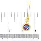 18K Yellow Gold Diamond Gemini Constellation with Red and Blue Enamel 18" Inch Pendant Necklace (H-I Color, SI2-I1 Clarity) - Stormyjay