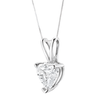 14K White Gold 3-Prong Set Heart Shaped Solitaire Diamond 18" Pendant Necklace (H-I Color, VS2-SI1 Clarity) - Choice of Carat Weight (3300) - Stormyjay