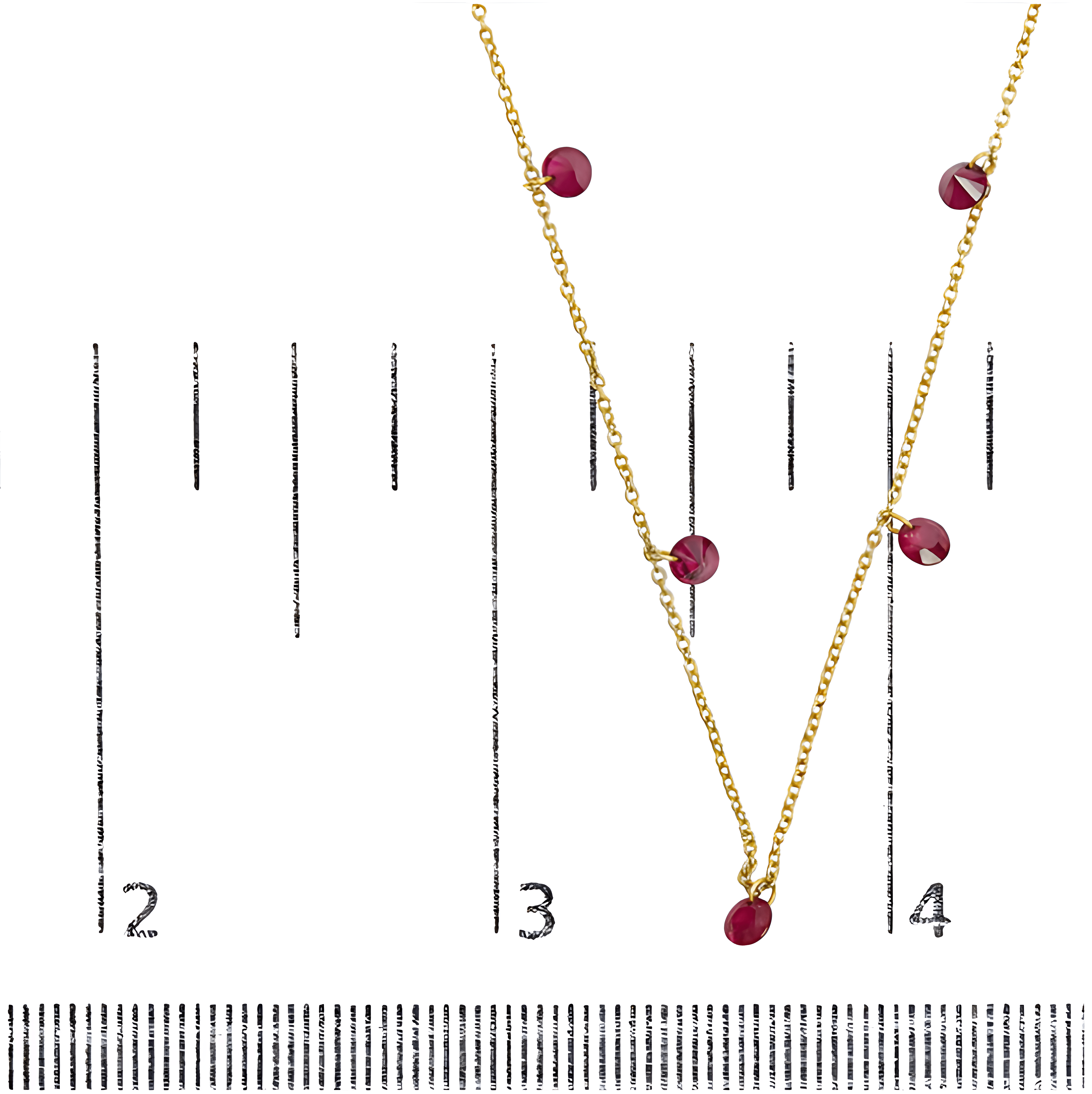 18K Yellow Gold Necklace 1 1/3 Cttw Dangling Red Ruby Drop 18" Chain Collar - Stormyjay