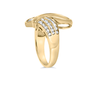 14K Yellow Gold 1 1/3 Cttw Channel Set Diamond Bypass Cocktail Ring (J-K Color, I1-I2 Clarity) - Ring Size 7 - Stormyjay