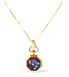 18K Yellow Gold Diamond Gemini Constellation with Red and Blue Enamel 18" Inch Pendant Necklace (H-I Color, SI2-I1 Clarity) - Stormyjay