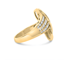 14K Yellow Gold 1 1/3 Cttw Channel Set Diamond Bypass Cocktail Ring (J-K Color, I1-I2 Clarity) - Ring Size 7 - Stormyjay