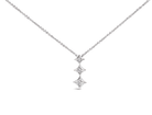 10K Gold 1/5 Cttw Princess Cut Diamond 3 Stone Drop 18" Pendant Necklace (H-I Color, SI2-I1 Clarity) - Stormyjay