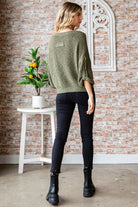 Veveret Round Neck Roll-Up Sweater - Stormyjay