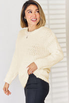 Round Neck Dropped Shoulder Sweater - Stormyjay