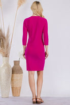 Celeste Full Size Round Neck Long Sleeve Slim Dress - Stormyjay