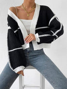 Open Front Dropped Shoulder Cardigan - Stormyjay