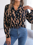 Printed Button Up Long Sleeve Shirt - Stormyjay