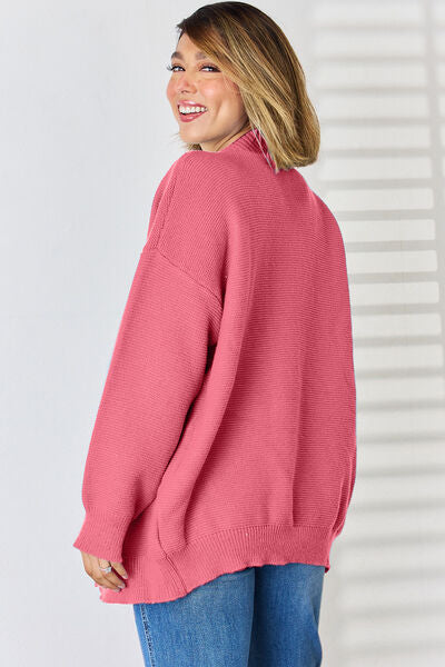 Open Front Dropped Shoulder Cardigan - Stormyjay