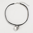 Heart Pendant Velvet Rope Choker Necklace