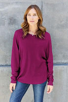 Double Take Full Size Round Neck Long Sleeve T-Shirt - Stormyjay