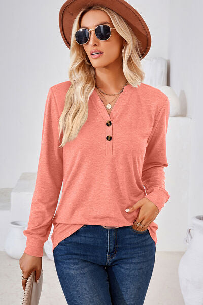 Notched Long Sleeve T-Shirt - Stormyjay