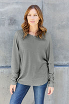 Double Take Full Size Round Neck Long Sleeve T-Shirt - Stormyjay