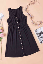 Sleeveless Button Down Mini Magic Dress - Stormyjay