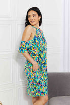 Sew In Love Full Size Perfect Paradise Printed Cold-Shoulder Dress - Stormyjay