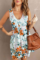 Printed Button Down Sleeveless Magic Dress - Stormyjay